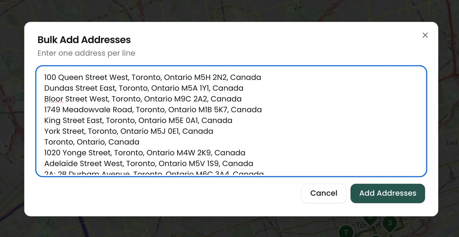 Bulk Address Import