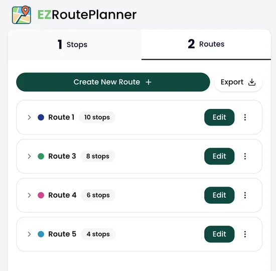 EZRoutePlanner creating multiple routes