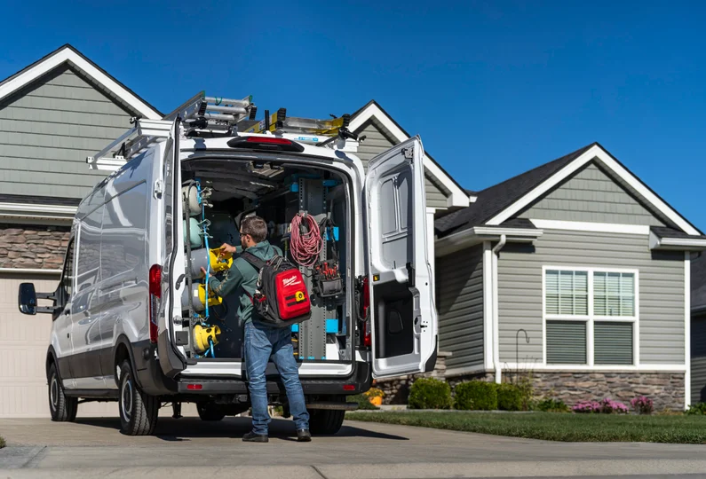 HVAC service van ready for daily routes